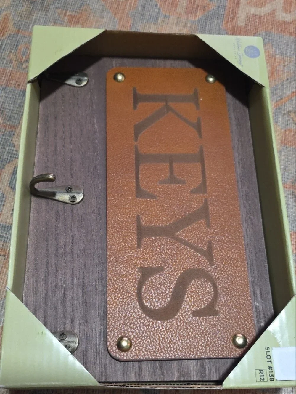 KEYS Wall Key Holder in Brown and Tan